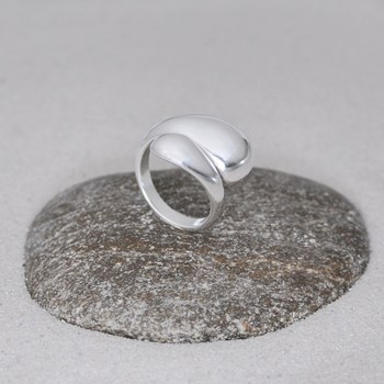 Bague Métal Argenté Toi et Moi Gouttes