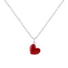 Collier Argent 925 Mini Coeur Émaillé Rouge - taille 40 cm - vue V1