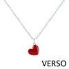 Collier Argent 925 Mini Coeur Émaillé Rouge - taille 40 cm - vue V2