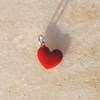 Collier Argent 925 Mini Coeur Émaillé Rouge - taille 40 cm - vue V4