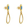 Boucles d'Oreilles Clous Laiton Soleil Émaillé et Goutte Martelée - vue V3