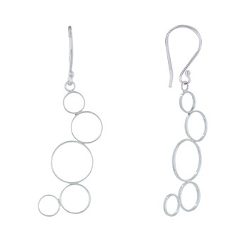 925 Sterling zilveren oorbellen met vijf ringen