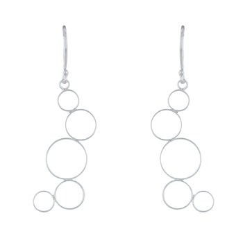 925 Sterling zilveren oorbellen met vijf ringen