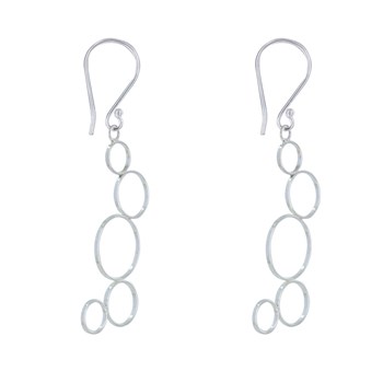 925 Sterling zilveren oorbellen met vijf ringen