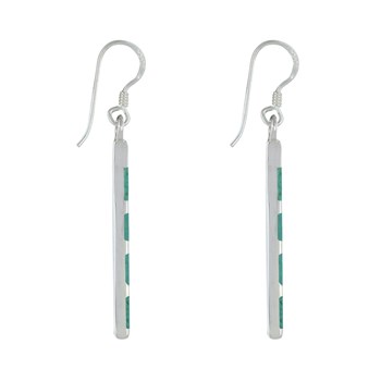 925 Sterling zilveren rechthoekige en turquoise oorbellen