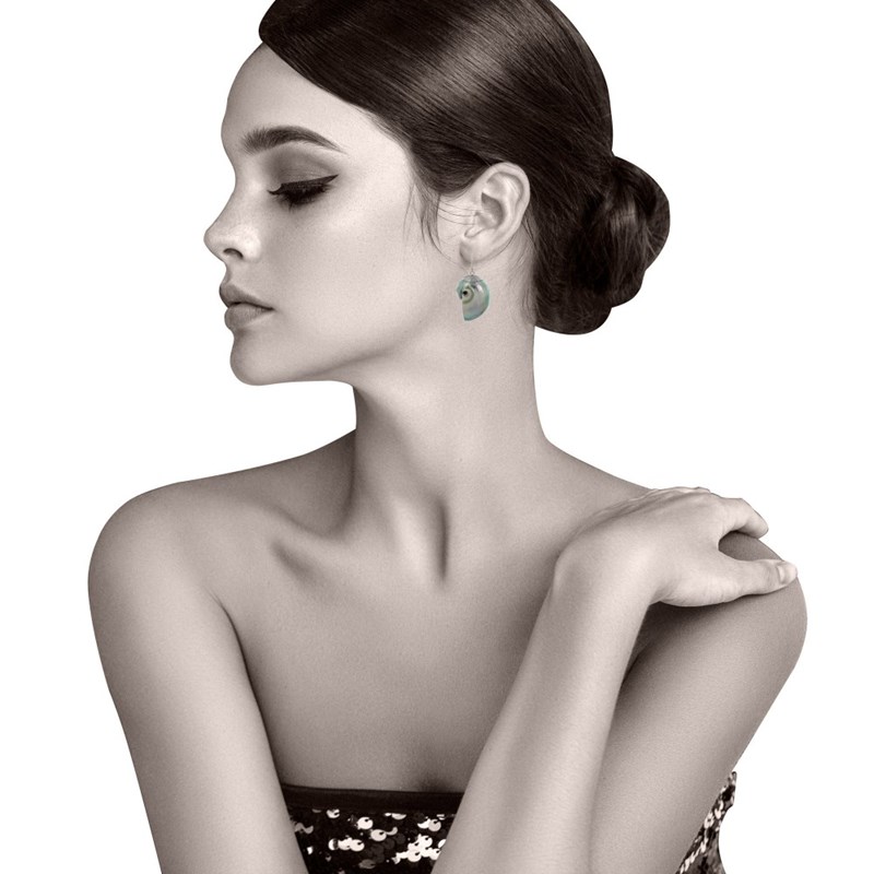 Boucles d'Oreilles Argent 925 Nautile Coquillage - vue 4