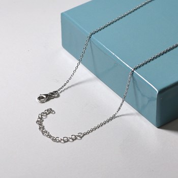 Ketting in Zilver Rhodium 925/1000 Mesh Forçat 1,3mm Verstelbaar van 40cm tot 45cm