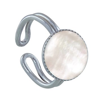 Bague Argent 925 Rond Dentelé de Nacre