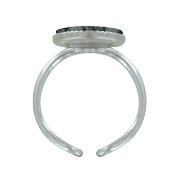 Bague Argent 925 Rond Dentelé de Jaspe Kambaba