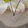 Collier Lien Argent 925 Infini et Strass - Marron foncé - vue V3
