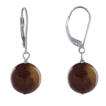 925 Sterling Zilver en Tijgeroog Parel Dormeuse Oorbellen