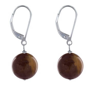 925 Sterling Zilver en Tijgeroog Parel Dormeuse Oorbellen