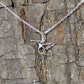 925 zilveren opengewerkte kolibrie ketting - maat 38 cm