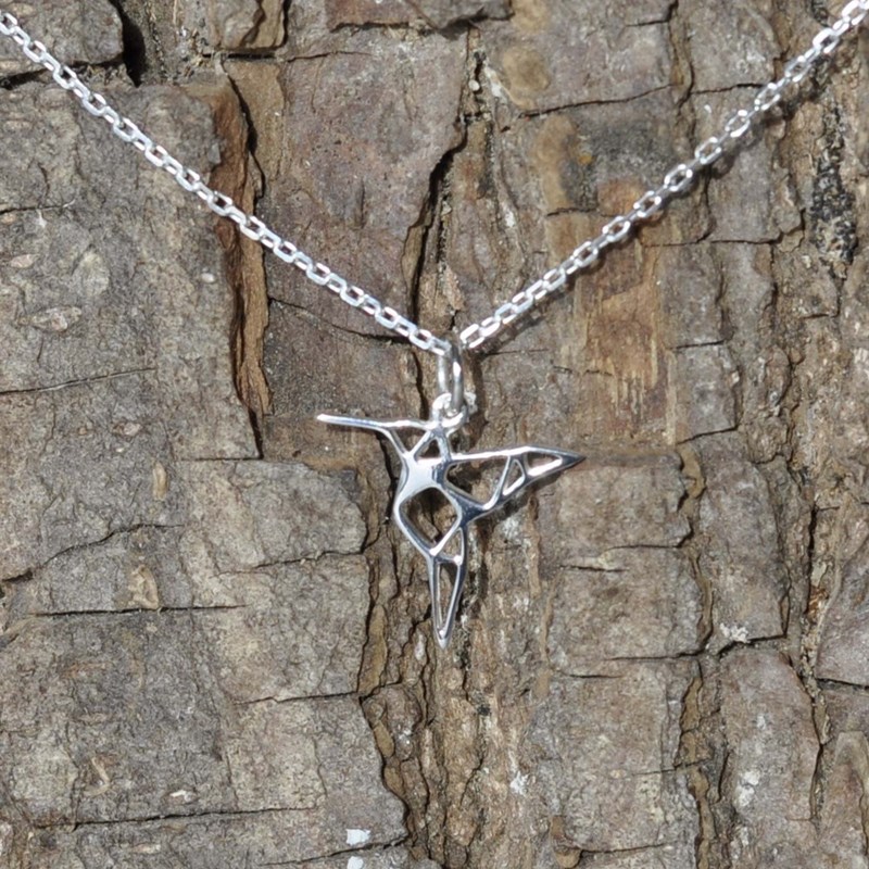Collier Argent 925 Colibri Ajouré - taille 42 cm - vue 3
