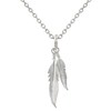 Collier Deux Plumes d'Argent 925 - taille 40 cm - vue V1