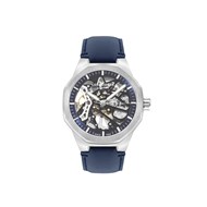 Montre Homme - Analogique Mouvement Squelette Automatique - Bracelet bleu