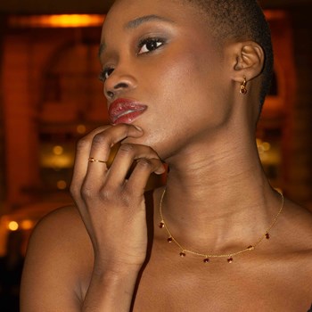 Collier, bracelet et boucles d'oreilles Gemia en pierres Grenat