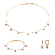 Collier, bracelet et boucles d'oreilles Gemia en pierres Améthyste