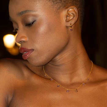 Collier, bracelet et boucles d'oreilles Gemia en pierres Améthyste