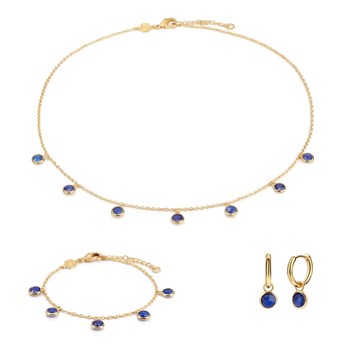 Collier, bracelet et boucles d'oreilles Gemia en pierres Lapis-lazuli