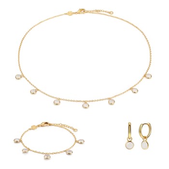 Collier, bracelet et boucles d'oreilles Gemia en Pierres de lune