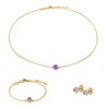 Collier, bracelet et boucles d'oreilles Aurora en pierres Améthyste - vue V1