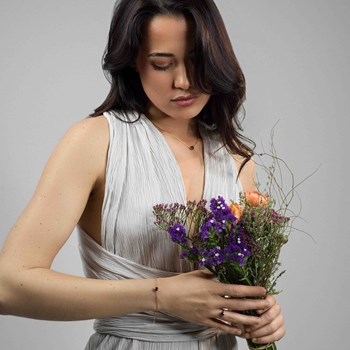 Collier, bracelet et boucles d'oreilles Aurora en pierres Améthyste