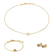 Collier, bracelet et boucles d'oreilles Aurora en pierres Citrine