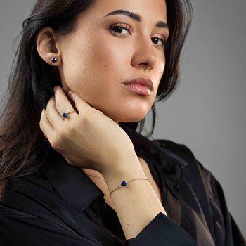 Collier, bracelet et boucles d'oreilles Aurora en pierres Lapis-lazuli