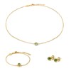 Collier, bracelet et boucles d'oreilles Aurora en pierres Péridot - vue V1