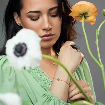 Aurora necklace, bracelet and earrings in Peridot stones