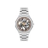 Montre Homme - Analogique Mouvement Squelette Automatique - Cadran noir doré rose - vue V1