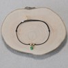 Bracelet Lien Noir Médaille Vierge Miraculeuse Colorée et 2 Perles Plaqué Or - Vert - vue V4