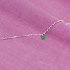 Bracelet Argent 925 Petites Perles et sa Breloque Mini Trèfle Émaillée Vert - vue V3