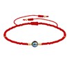 Bracelet Lien Perle d'Eau Douce Noire et Petites Perles Mates - Rouge - vue V1