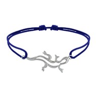 Bracelet Lien Argent 925 Salamandre - Bleu Navy