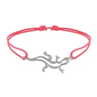 Bracelet Lien Argent 925 Salamandre - Rouge Fluo