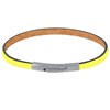 Bracelet Homme Cuir Simple Fermoir Acier Inoxydable - 19cm - Jaune Fluo - vue V1