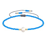 Bracelet Lien Perle d'Eau Douce Blanche et Petites Perles Mates - Azur