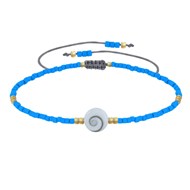 Bracelet Lien Oeil de Sainte Lucie et Petites Perles Mates - Azur