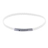 Bracelet Femme Tresse Plate en Cuir Mat Fermoir Clip Acier Inoxydable - Blanc - vue V1