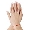 Bracelet Femme Tresse Plate en Cuir Mat Fermoir Clip Acier Inoxydable - Rouge - vue V2