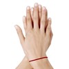 Bracelet Femme Tresse Plate en Cuir Mat Fermoir Clip Acier Inoxydable - Rouge Foncé - vue V2