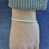 Bracelet Femme Tresse Plate en Cuir Brillant Fermoir Clip Acier Inoxydable - Bleu Navy - vue V3