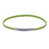 Bracelet Femme Tresse Plate en Cuir Mat Fermoir Clip Acier Inoxydable - Citron Vert - vue V1