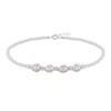 Bracelet Argent 925 4 Perles de Culture et Petites Perles Nacrées Blanches - vue V1