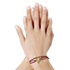 Bracelet Double Tour Plaqué Or Fermoir T et Lien en Cuir Coulissant - Bordeaux - vue V2