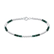 Bracelet Argent 925 Perles et Malachite Facetté M1