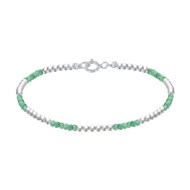 Bracelet Argent 925 Perles et Onyx Vert Facetté M1