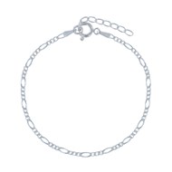 Bracelet en Argent 925 Maille Figaro 1,7mm